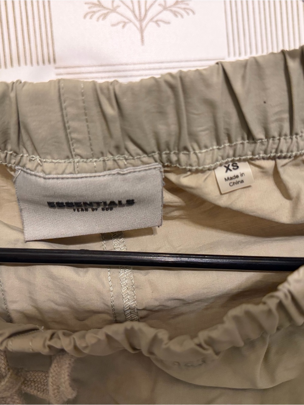 Fear of God ESSENTIALS Nylon Track Pants Taupe XS Adjustable Bungee Cuffs - Picture 5 of 6
